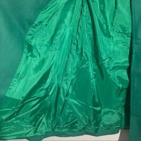 French Connection Women's Wool Blend Green Mid Length Stylish Peacoat - Size 10 - Picture 8 of 12